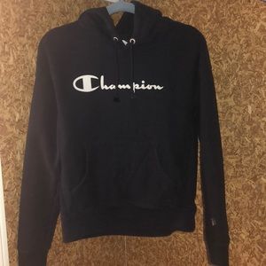 Women’s reverse weave navy blue  Champion hoodie